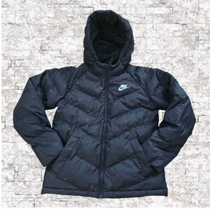 Nike Kids Sportswear Synthetic-Fill Hooded Full Zip Jacket Black, Size Large